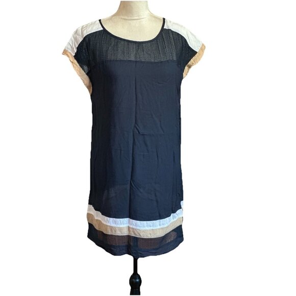 Jets By Jessika Allen Beach Cover Up Kaftan Dress Striped Sheer Swim Beach Sz 8 - Picture 1 of 8